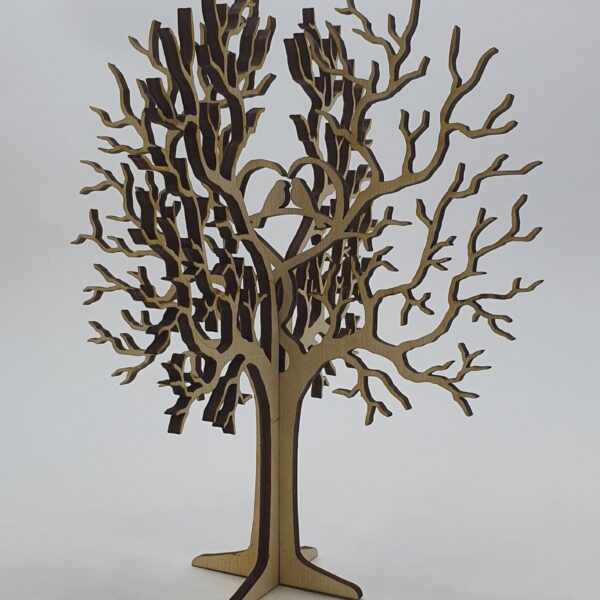 Copac 3D din lemn cu porumbei