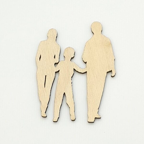 Blank familie siluete din lemn