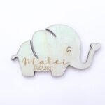 Mărturie cu magnet pentru botez în formă de elefant