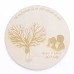 Mărturie pentru nuntă cu siluetele mirilor