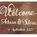Panou de întâmpinare culoarea mahonului  "Welcome"
