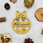 Glob de Crăciun personalizat cu siluete - auriu