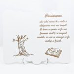 Plachetă cu suport și mesaj de pensionare