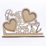 Plachetă cu suport, mesaj și inimi pentru Soră