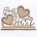 Plachetă cu suport, mesaj și inimi pentru Mama