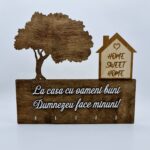Suport pentru chei cu arbore, Casuță și mesaj