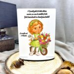 Blank gravat cu urare și imagine cu fetiță