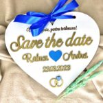 Decorațiune inimă "Save the date" personalizată