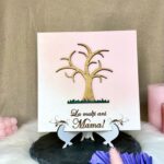 Blank cu fundal roz "La mulți ani, Mama!"