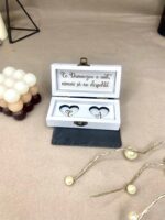 Cutie pentru verighete cu inițiale și mesaj - imagine 2
