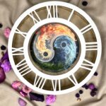 Cadran de ceas cu "Yin&Yang" cu foc și apă