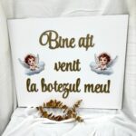 Plachetă pentru botez cu îngeri
