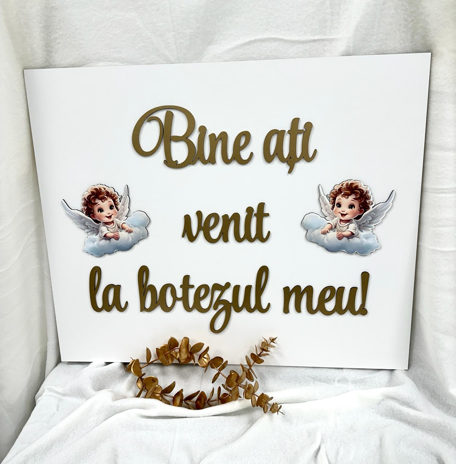 placheta pentru botez cu ingeri Plachetă pentru botez cu îngeri - imagine 1