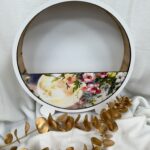 Cutie decorativă rotundă cu imagine florală