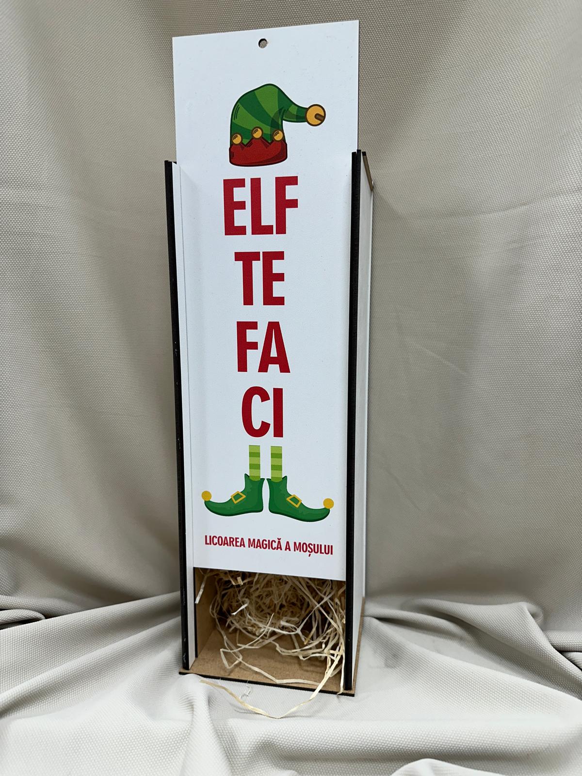 Cutie pentru vin elf te faci Cutie pentru vin "ELF TE FACI" - imagine 1