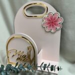 Decorațiune coșuleț cu mâner pentru aranjamente florale pentru mama